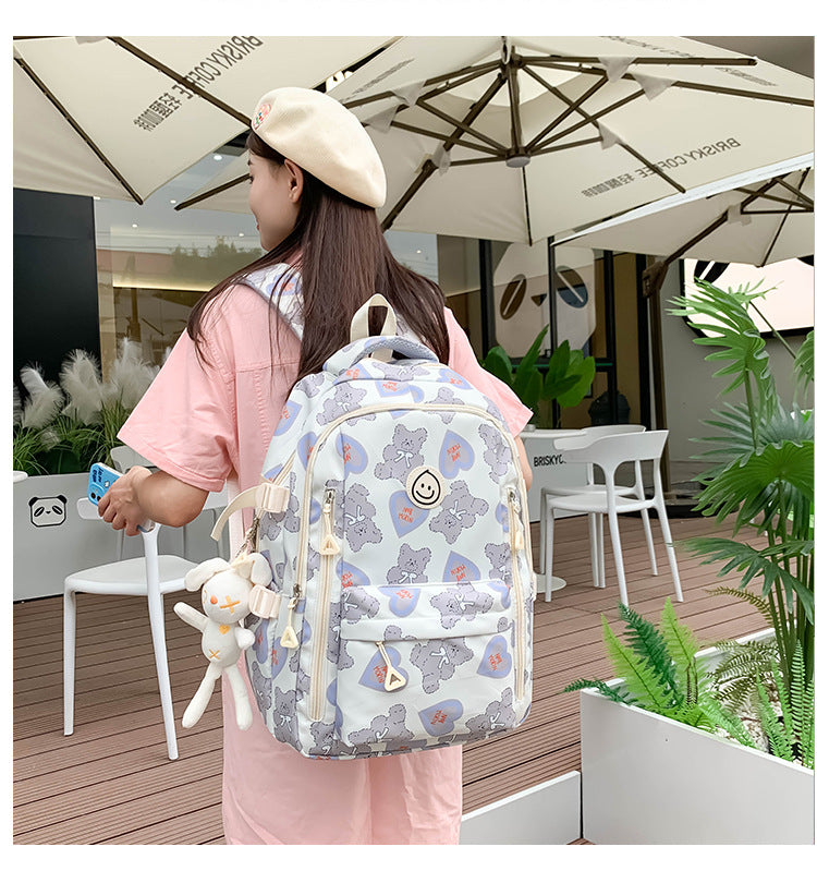 Student Schoolbag Japanese Style Simple Korean Style Backpack for Middle School Students and College Students Girls Cute Casual All-match Backpack