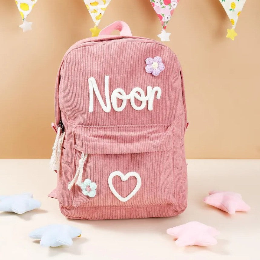 Etsy Cross-Border Hot Selling Personalized Name Logo Can Be Programmed with Letters Velvet Large Capacity Backpack Rope Embroidered School Bag