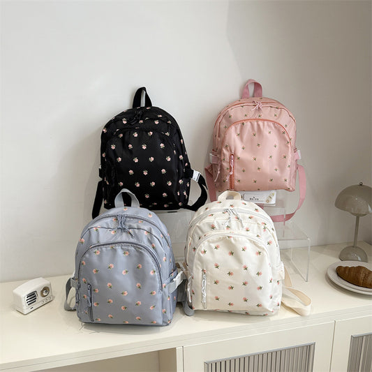 Fashionable and Simple Printed Backpack, Trendy and Trendy, Lightweight, Large-Capacity, Personalized School Bag for Middle School Students, Women's Backpack