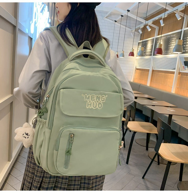 Junior high school Senior high school student schoolbag Korean leisure backpack 2024 autumn new large capacity simple trend backpack