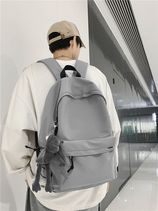 Backpack Men's and Women's Simple Large Capacity Travel Backpack Women's Casual Trendy Cool Junior High School Student Senior high school College Student Schoolbag