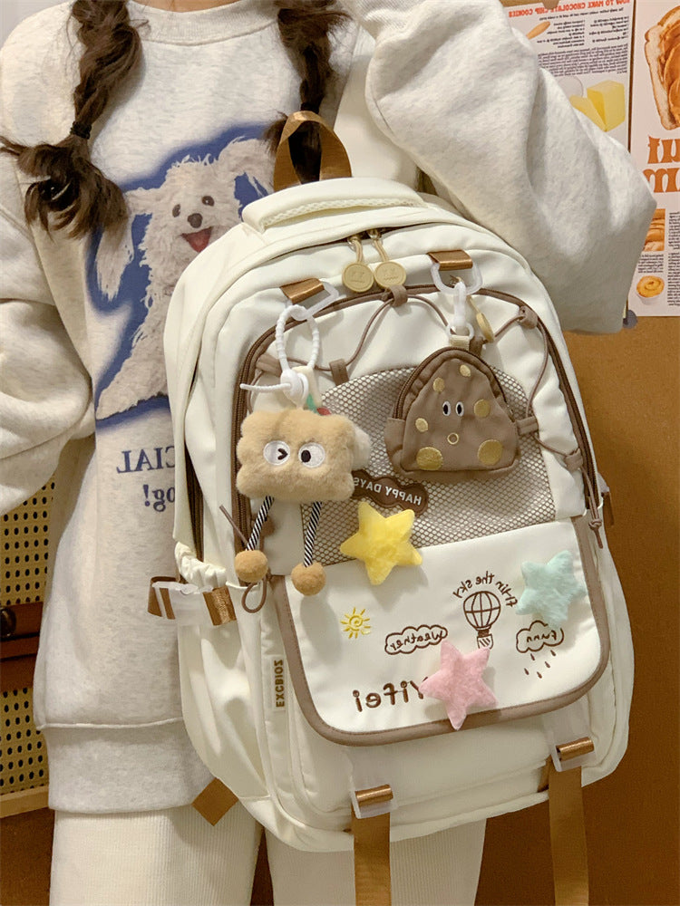 Junior High School Girls' Schoolbag High Color Value Cute Lightweight Large Capacity for Primary School Students and High School Students Backpack for Women