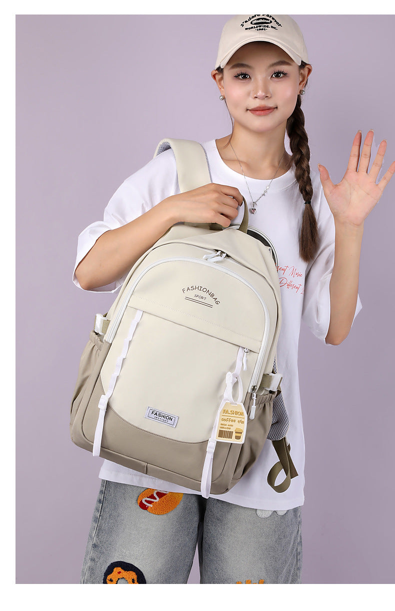 Simple Fashion High-end Sense Backpack All-match Senior high school College Student Computer Bag Casual Backpack High-value Schoolbag
