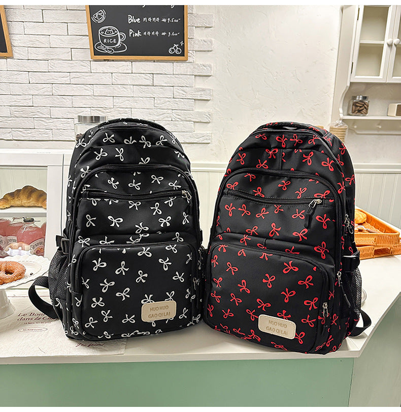 New Girls Backpack Japanese Ins Three-piece Bag Junior Senior high school Student Schoolbag Campus Style Large Capacity Backpack