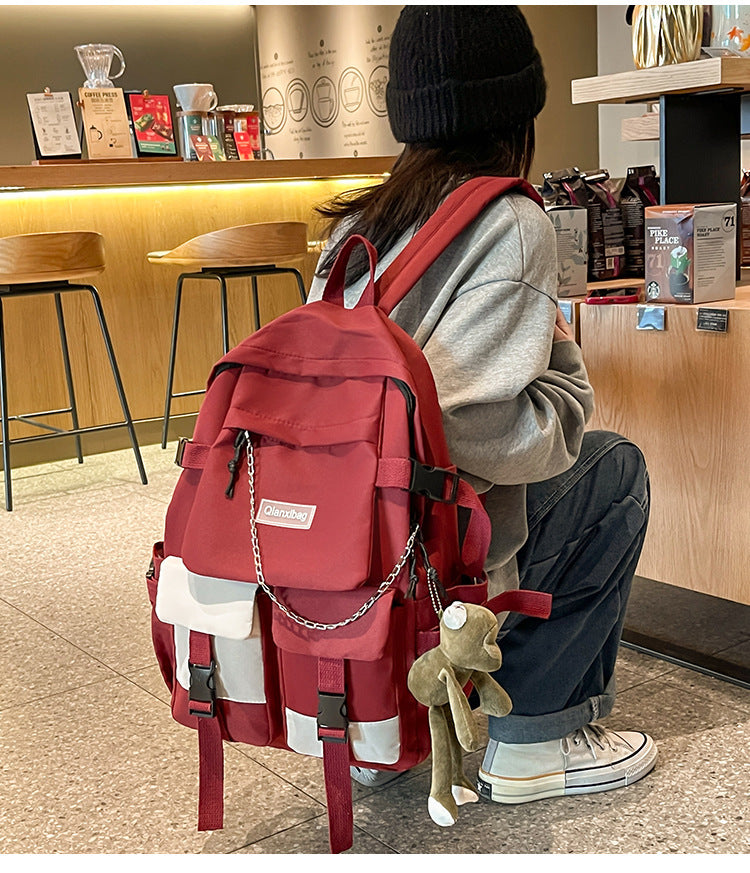 Original Niche Non-Colliding Trendy and Cool Boys' Schoolbags, Female Junior High School Students' Large-Capacity and Good-Looking High School Students' Backpacks