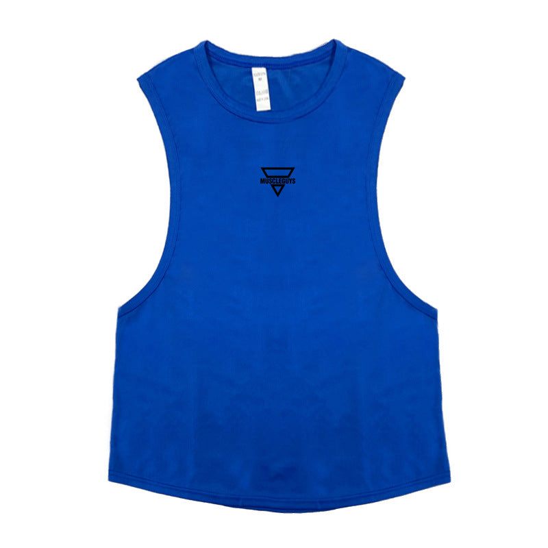 Men's muscle sports vest fashion brand sleeveless waistcoat American fitness casual loose training clothes bodybuilding T-shirt