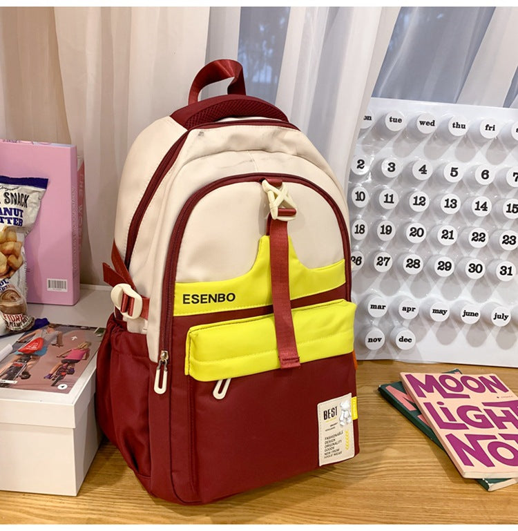 Schoolbag Women's Korean-style Harajuku Backpack Campus Style Junior High School Senior high school Student Schoolbag Simple Fashionable Large Capacity Backpack