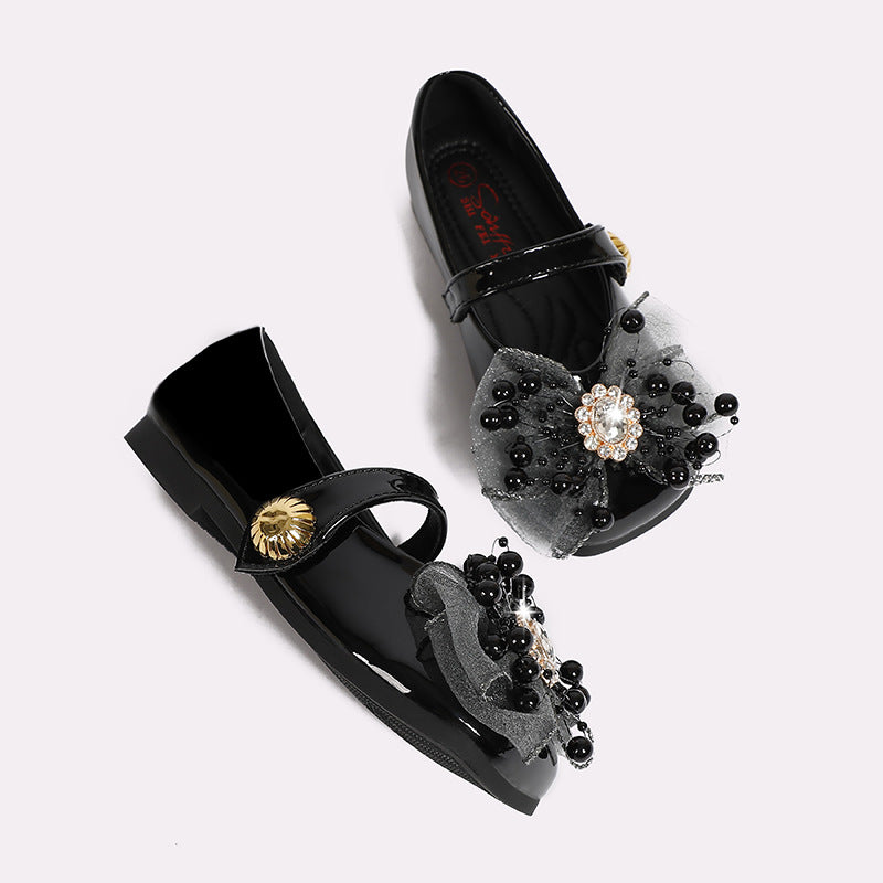 Children's Leather Shoes 2026 Spring and Autumn New Elsa Crystal Shoes Princess Shoes for Girls Fashionable Versatile Baby Shoes