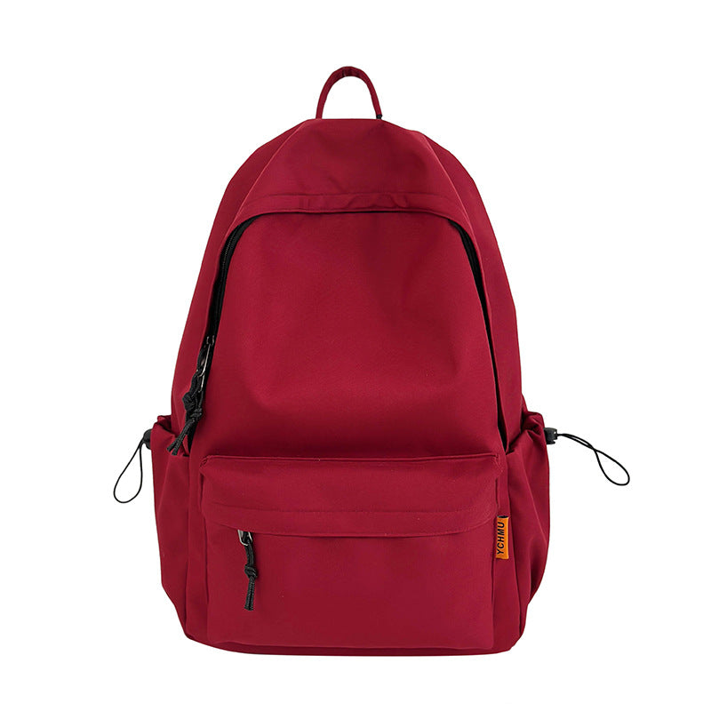 Ins Large Capacity Simple Solid Color Backpack Junior High School High School Backpack Japanese Female College Student Schoolbag