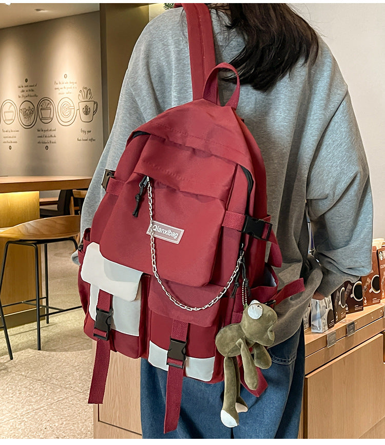 Original Niche Non-Colliding Trendy and Cool Boys' Schoolbags, Female Junior High School Students' Large-Capacity and Good-Looking High School Students' Backpacks