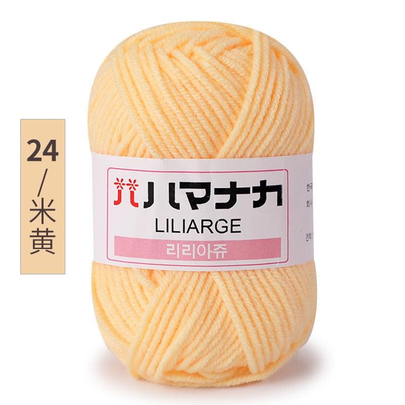 Four and a half two milk cotton 4 strand doll thread Korean cotton medium thick baby wool crochet hand thread wholesale