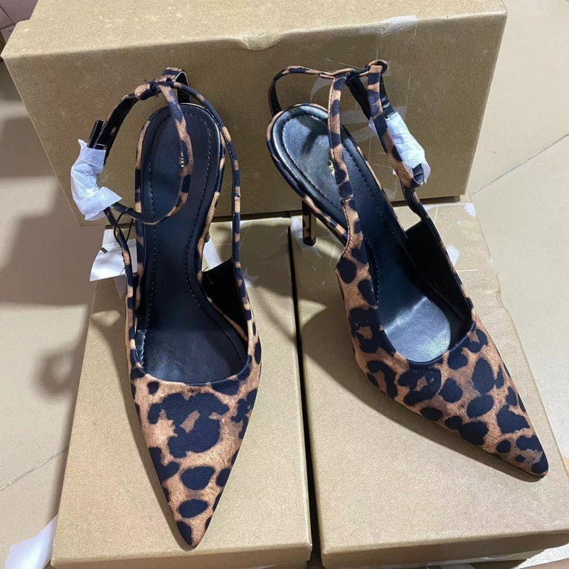 Factory Direct Sales 2025 Spring New Women's Shoes, Sexy High Heels, Pointed Toe, Hollow Back Stiletto Sandals, Flats