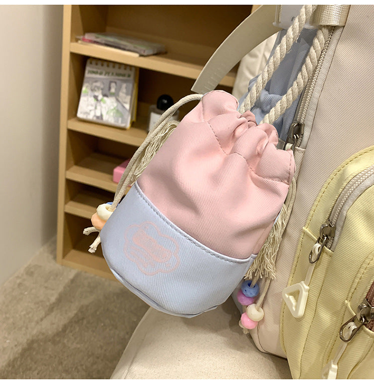 College Style School Bag Three-Piece Set for Girls with Good Looks and Versatile DIY Girl Pain Bag Student Class Backpack Tutoring Bag