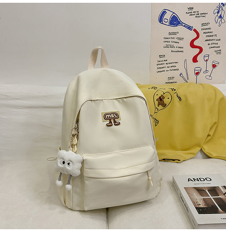 New School Bag Female College Student Large Capacity Backpack Lightweight Simple Short-Distance Travel Backpack High School Student School Bag