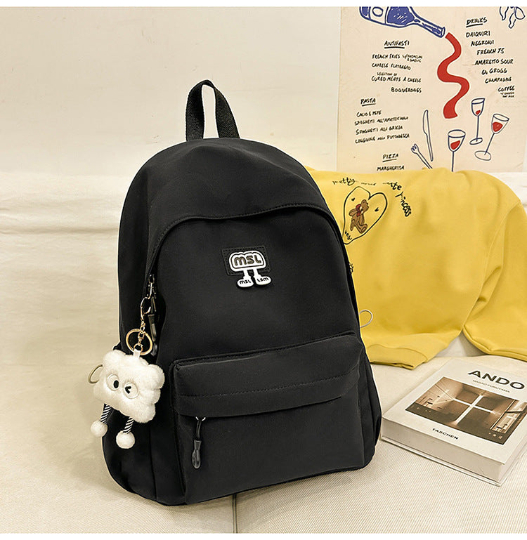 New School Bag Female College Student Large Capacity Backpack Lightweight Simple Short-Distance Travel Backpack High School Student School Bag
