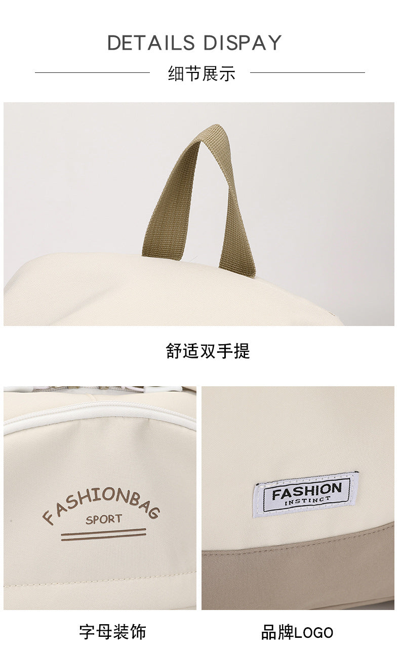 Simple Fashion High-end Sense Backpack All-match Senior high school College Student Computer Bag Casual Backpack High-value Schoolbag