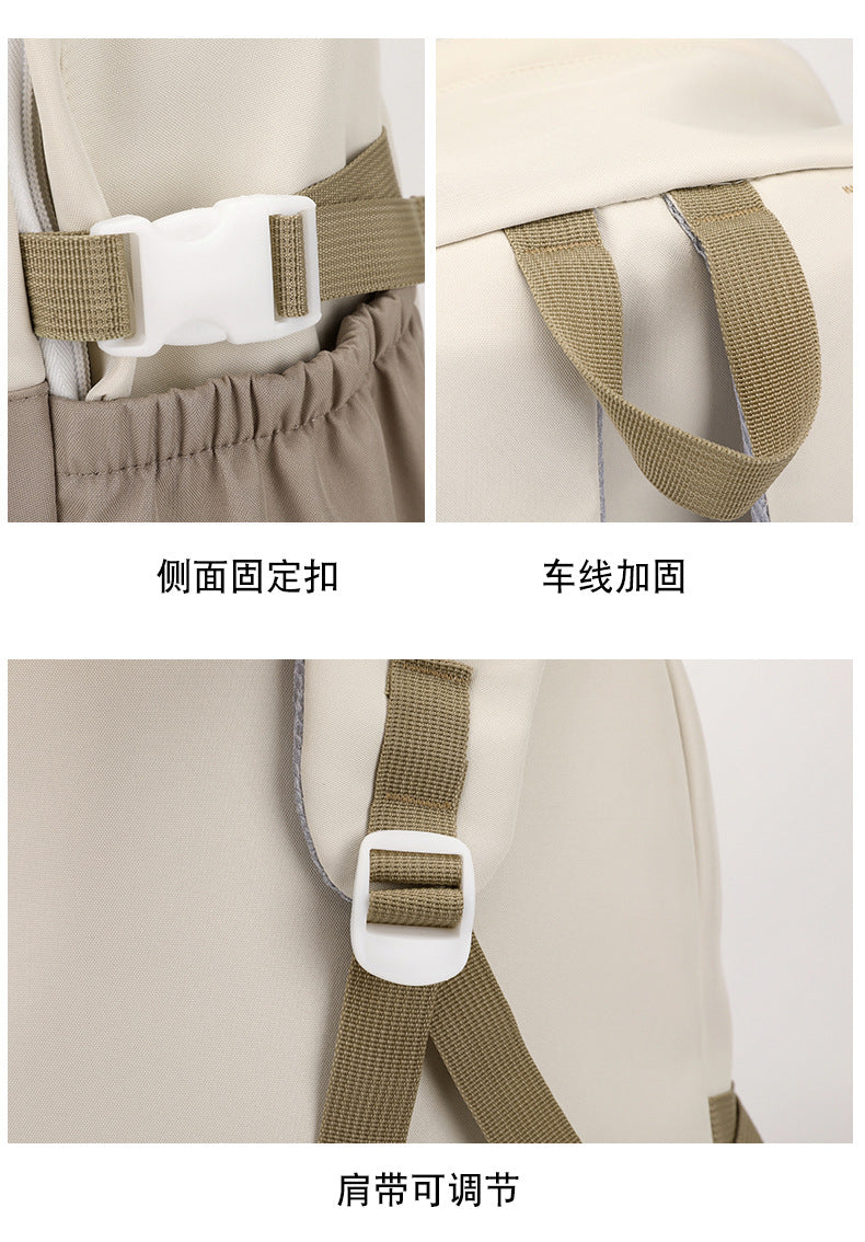 Simple Fashion High-end Sense Backpack All-match Senior high school College Student Computer Bag Casual Backpack High-value Schoolbag