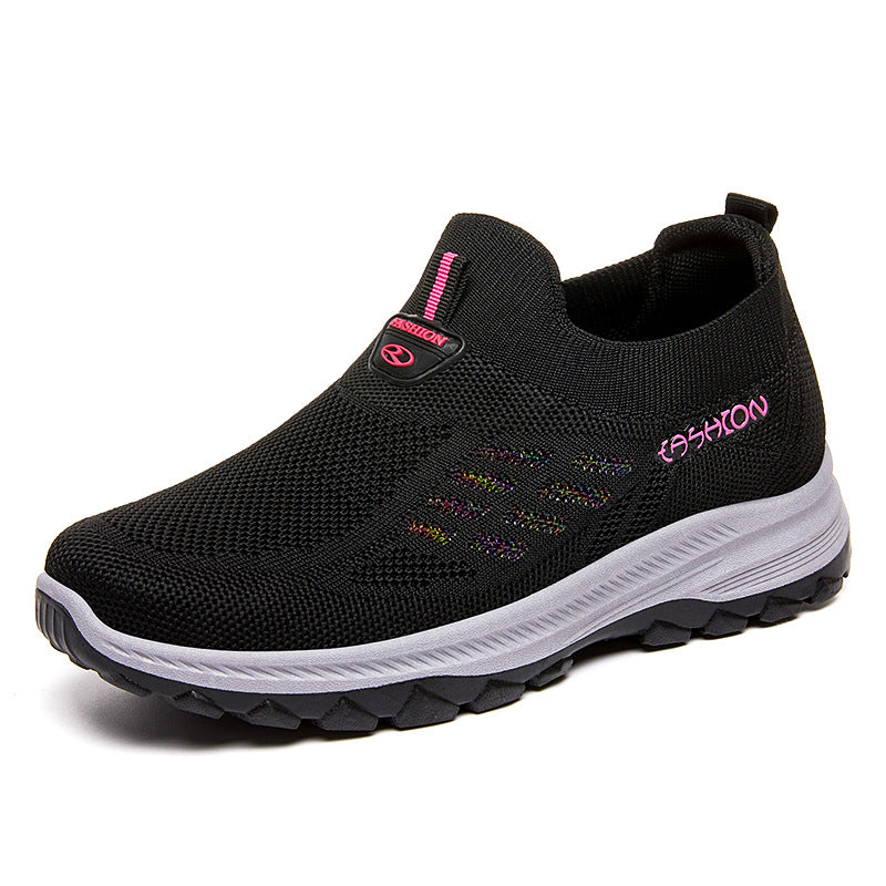 Women's Walking Shoes, Spring New Models, Foreign Trade Women's Shoes Wholesale, Breathable Slip-On Soft-Soled Shoes for Middle-Aged and Elderly Mothers, Dropshipping