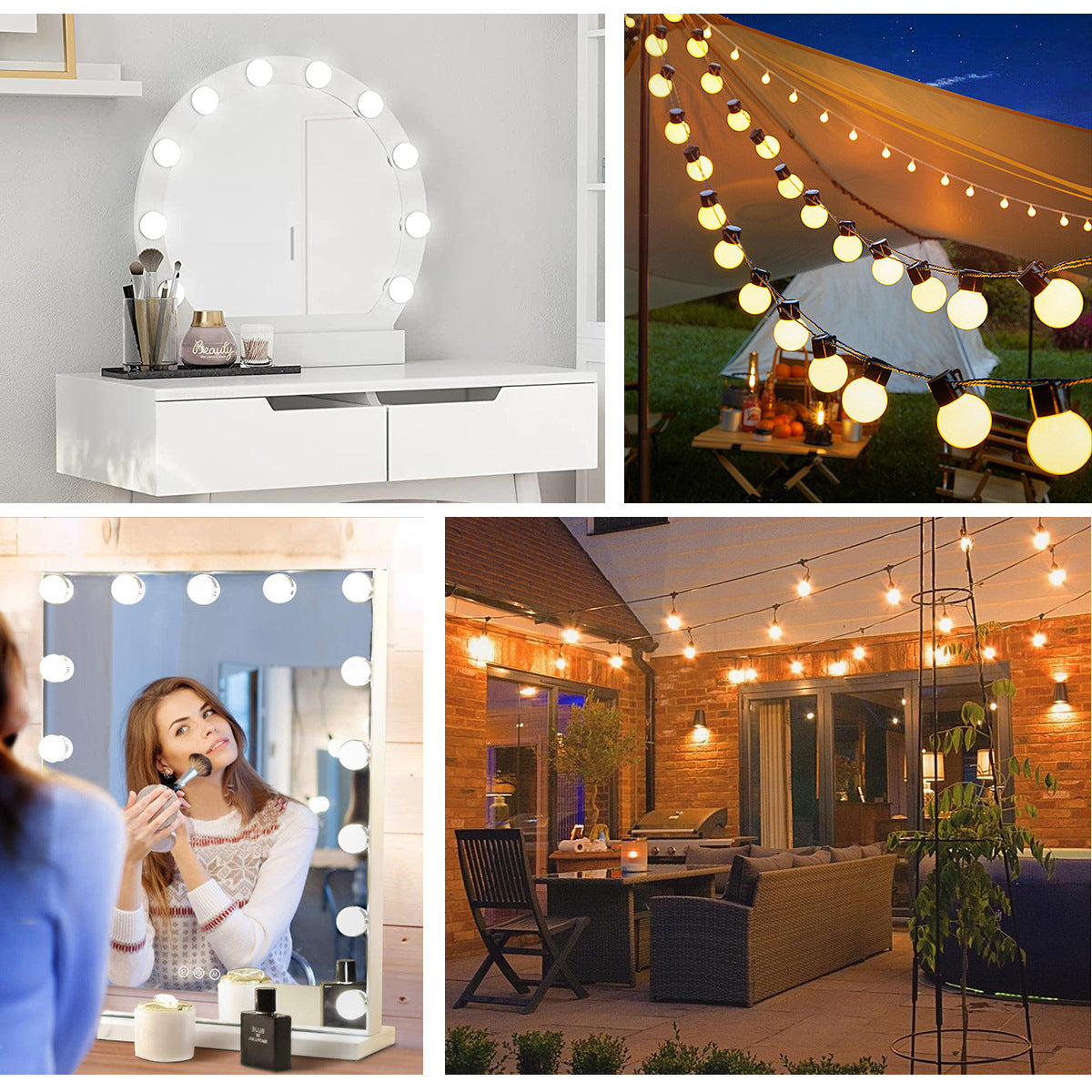 10 bombillas LED desmontables, lámpara para espejo de maquillaje profesional, alimentación USB, luz para espejo cosmético, tocador de Hollywood, luces de tocador