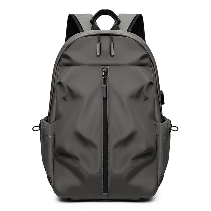 Solid Color Student Schoolbag Large Capacity Junior High School Senior high school College Student Backpack Men's Travel Simple All-match Computer Backpack