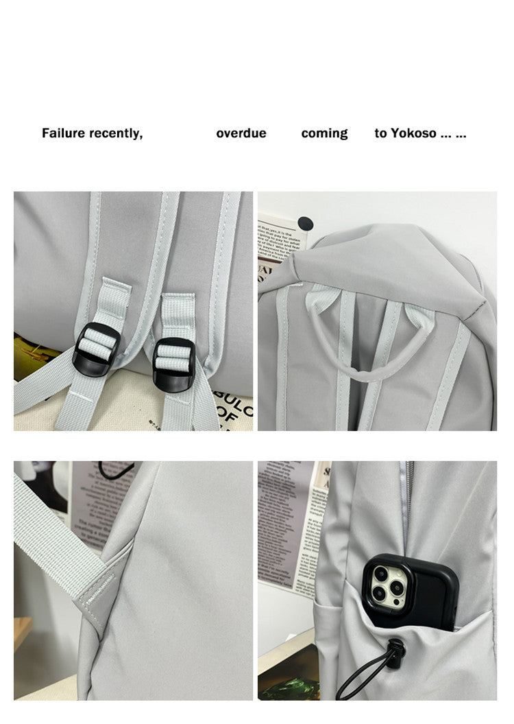 New Nylon Backpack Men's Computer Bag Men's Casual Senior high school College Student Schoolbag Simple Travel Backpack Wholesale