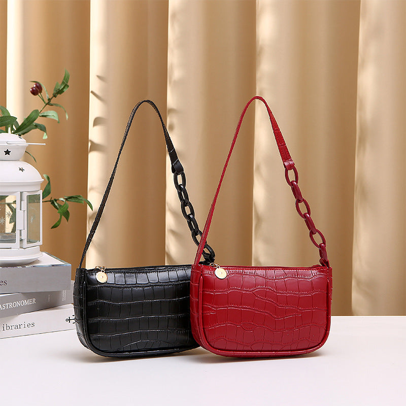 Hobo Underarm Bag 2026 Ladies Handbags Crocodile Pattern Underarm Bag Fashionable Internet Celebrity Women's Shoulder Bag