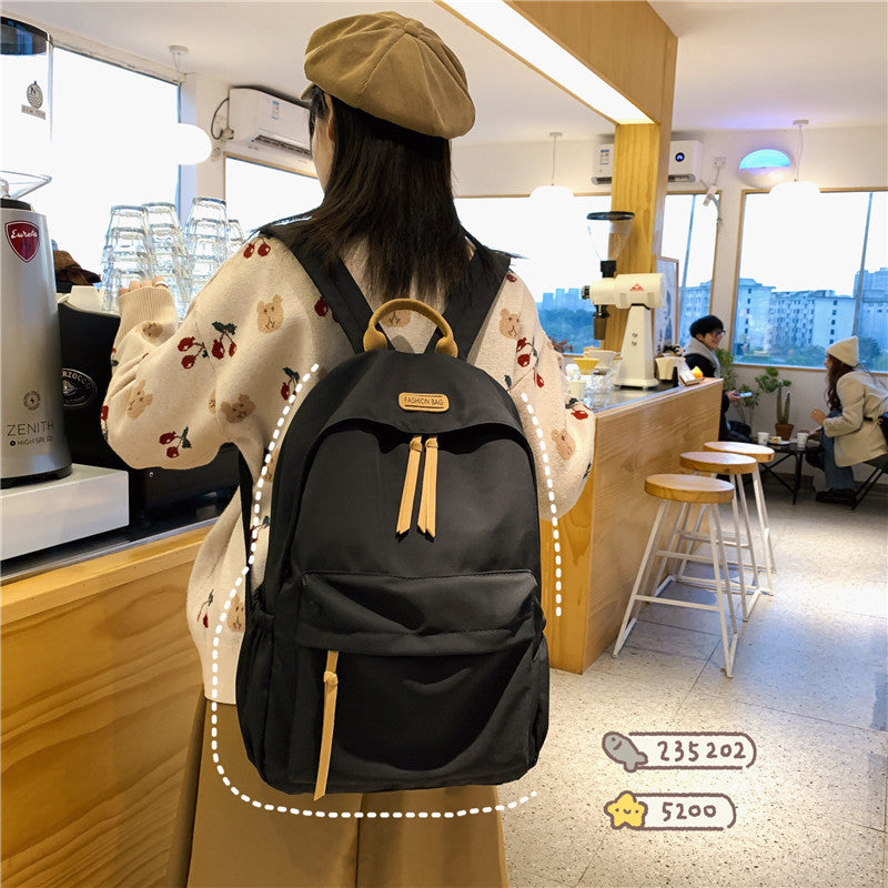 New Korean Style Schoolbag Women's Simple Cute Backpack for Middle School Students and College Students Backpack Travel Bag Premium Sense