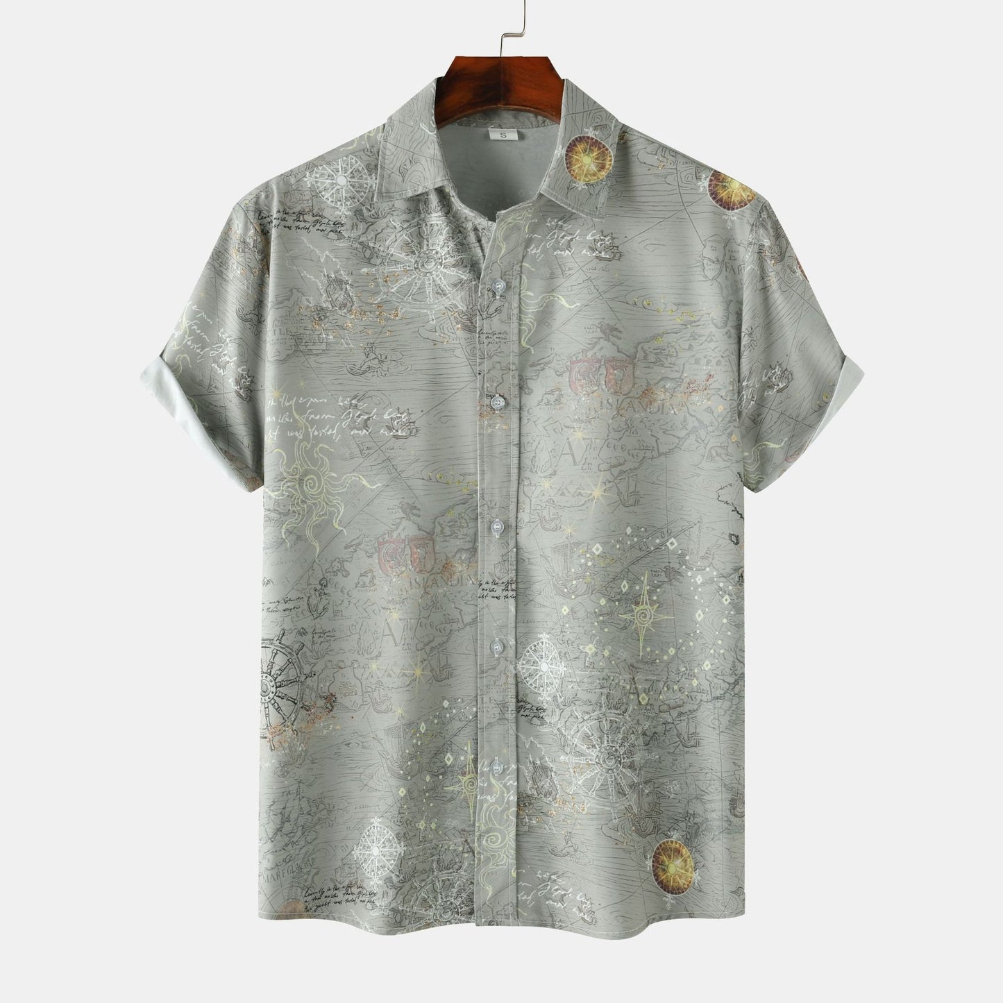 Cross-border 2024 spring and summer Amazon ebay AliExpress hot foreign trade men's European and American lapel short sleeve shirt men