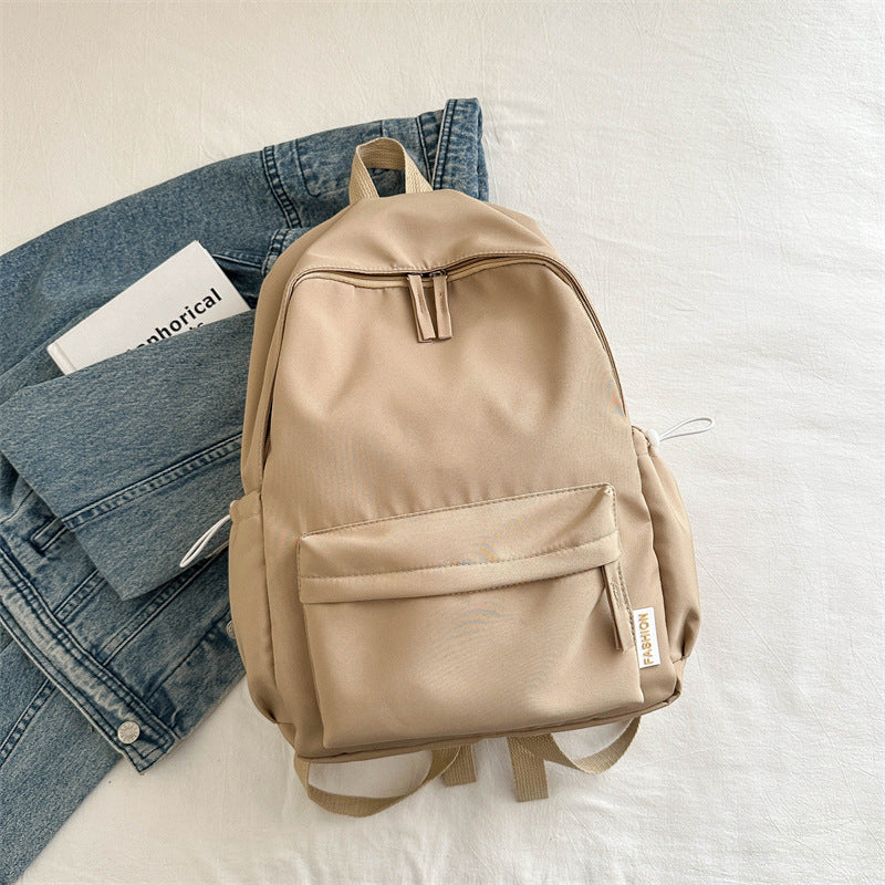 Large-Capacity Japanese-Style Simple Campus Backpack Korean Style College Style Solid Color Student Backpack Casual Bag Travel Bag