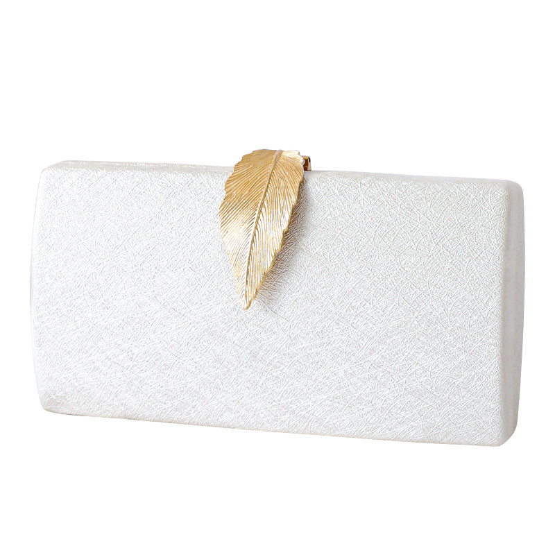 Cross-border Evening Bag Celebrity Handbag Leaf Buckle Women's Dress Bag Cheongsam Bag Small Square Bag Crossbody Bag Factory Outlet