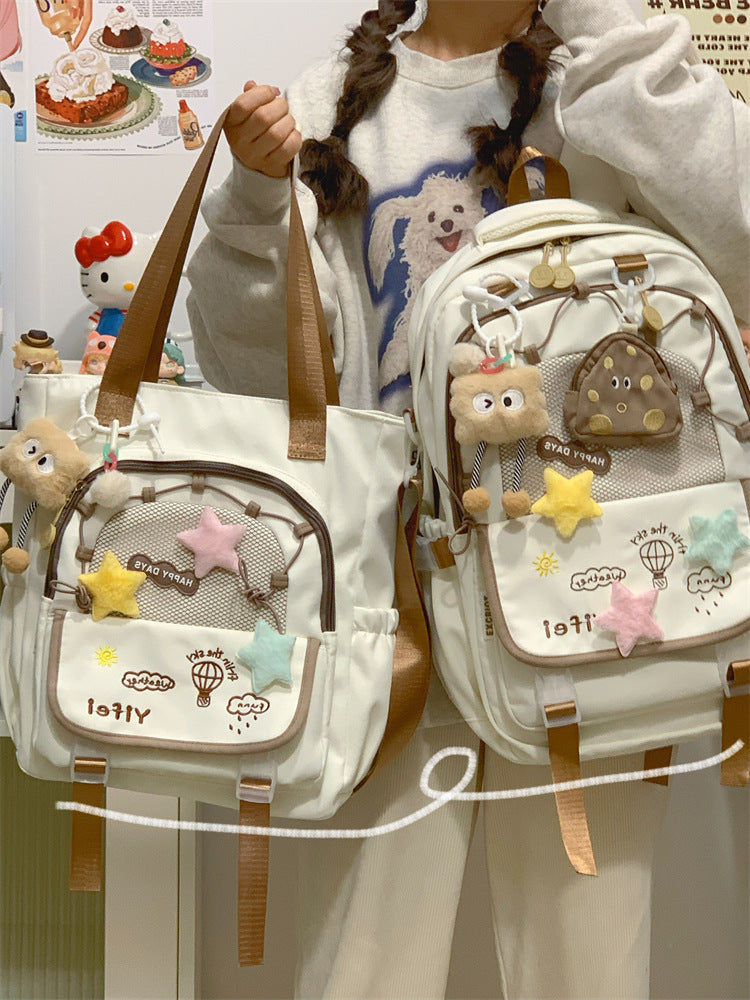 Junior High School Girls' Schoolbag High Color Value Cute Lightweight Large Capacity for Primary School Students and High School Students Backpack for Women