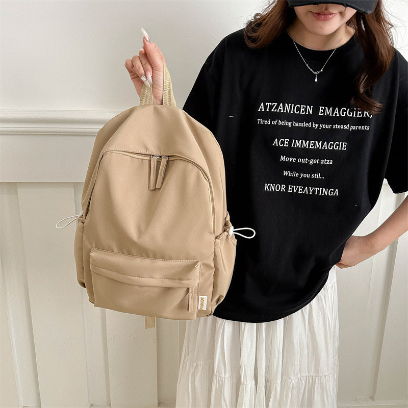 Large-Capacity Japanese-Style Simple Campus Backpack Korean Style College Style Solid Color Student Backpack Casual Bag Travel Bag