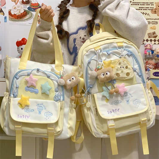 Junior High School Girls' Schoolbag High Color Value Cute Lightweight Large Capacity for Primary School Students and High School Students Backpack for Women