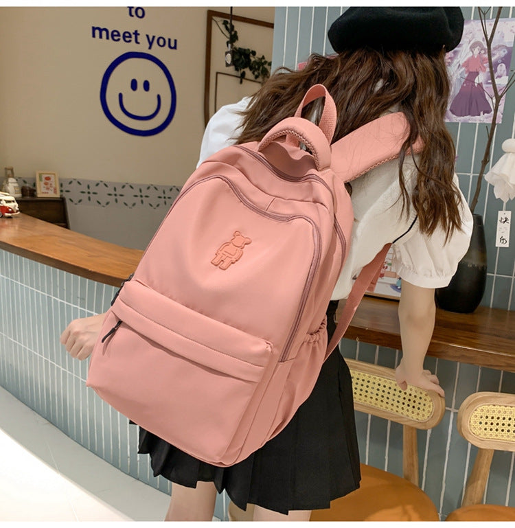 Simple Youth Campus Schoolbag Fashion Trend College Student Backpack Nylon Breathable Class Commuter Women Backpack