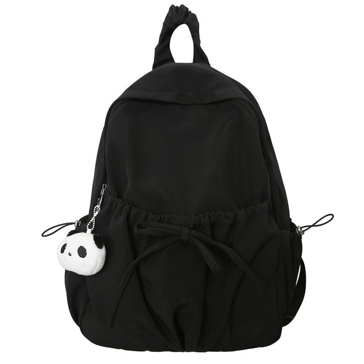 Good-Looking Girl's Backpack, New Bow, Large Capacity, High School Student's School Bag, Simple Casual Travel Bag