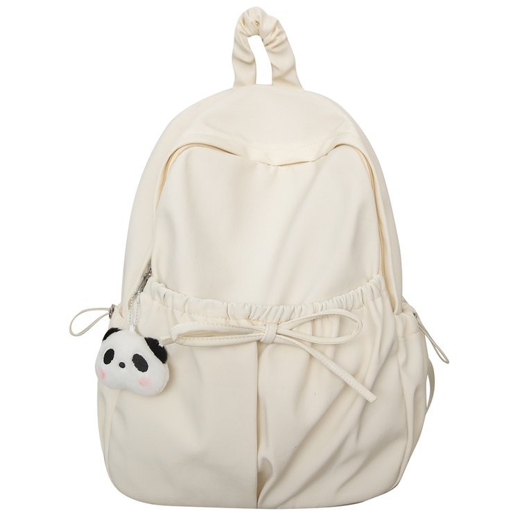 Good-Looking Girl's Backpack, New Bow, Large Capacity, High School Student's School Bag, Simple Casual Travel Bag