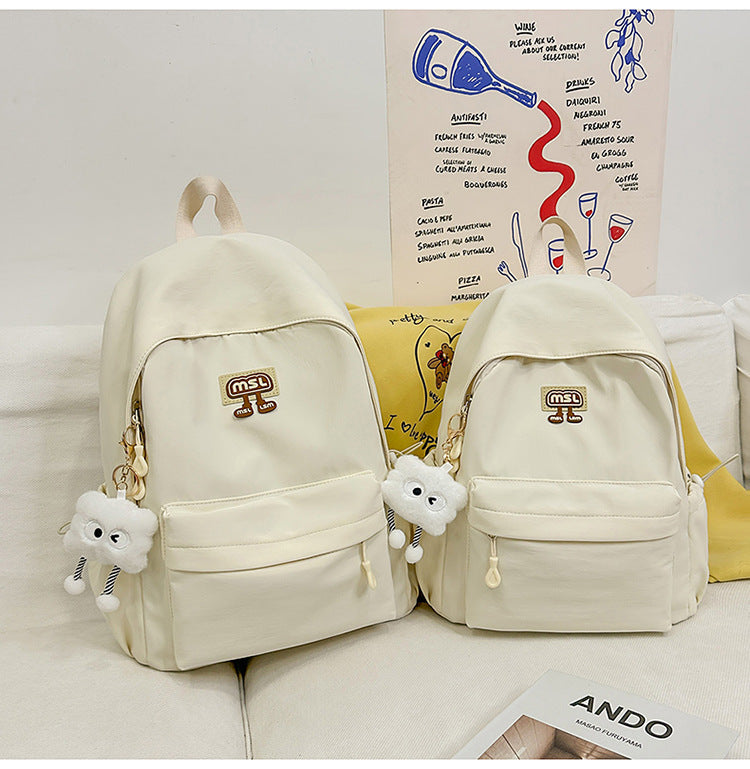 New School Bag Female College Student Large Capacity Backpack Lightweight Simple Short-Distance Travel Backpack High School Student School Bag
