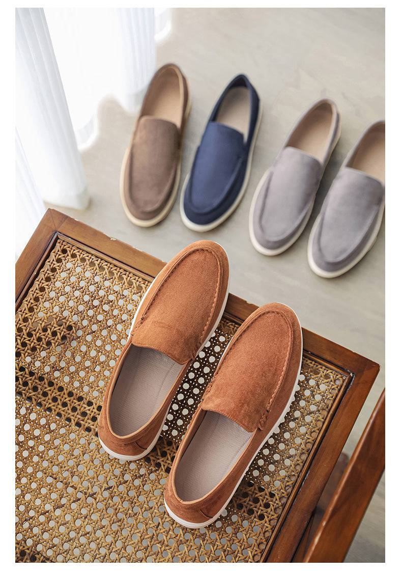 2025 New Men's Suede Beans Shoes Slip-on Lazy Loafers Casual Men's Shoes for B- 2