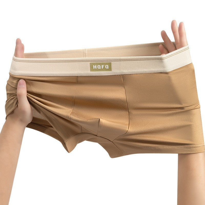 Men's Underwear Simple Boxer Briefs Skin-Friendly Breathable Antibacterial Crotch Comfortable Elastic Mid-Waist Boxer Briefs Ready for Sale