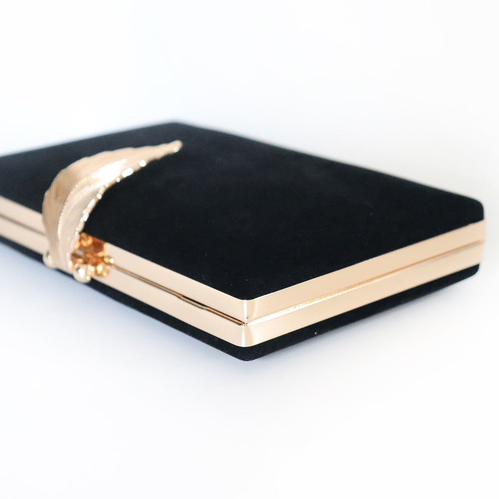 Fashionable Evening Bag, Metal Leaf Evening Bag, Socialite Small Square Bag, Dress with Banquet Clutch Bag