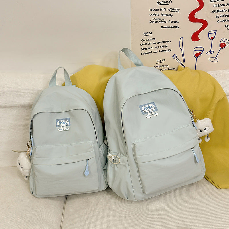 New School Bag Female College Student Large Capacity Backpack Lightweight Simple Short-Distance Travel Backpack High School Student School Bag