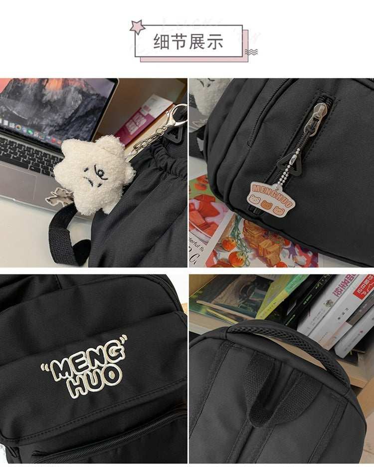 Junior high school Senior high school student schoolbag Korean leisure backpack 2024 autumn new large capacity simple trend backpack