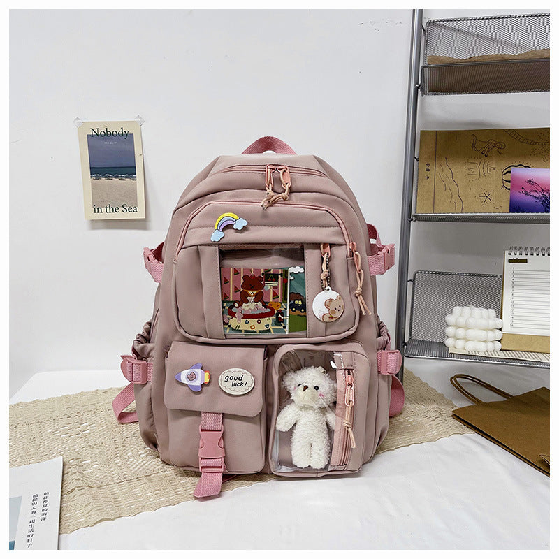 Cute Backpack 2026 New Model Large Capacity Fashionable and Stylish High School Student Schoolbag Female Korean Style Junior High School Student Backpack