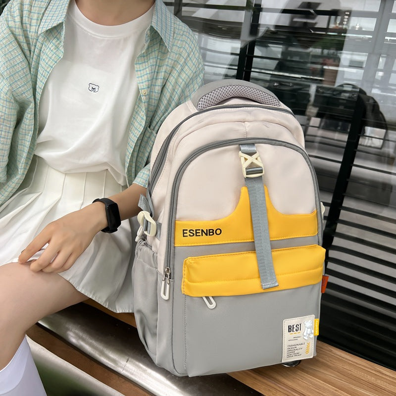 Schoolbag Women's Korean-style Harajuku Backpack Campus Style Junior High School Senior high school Student Schoolbag Simple Fashionable Large Capacity Backpack