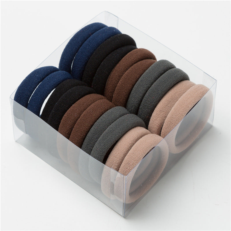 Seamless black hair ring towel ring ladies hair rope base base rubber band leather sleeve children's hair accessories manufacturers direct supply