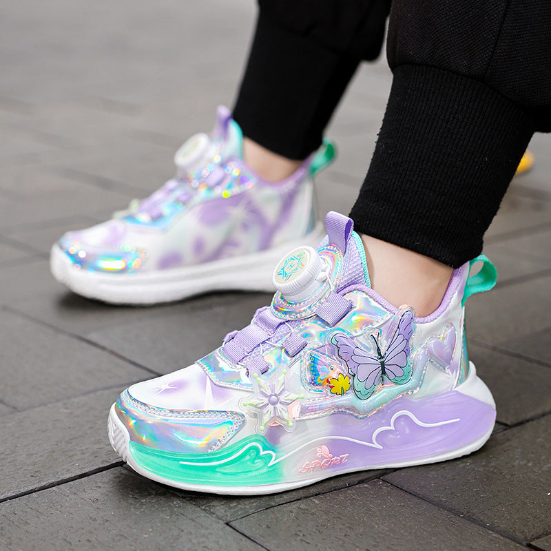 Girls sneaker 2025 spring new casual soft bottom children's mesh breathable primary school running shoes wholesale