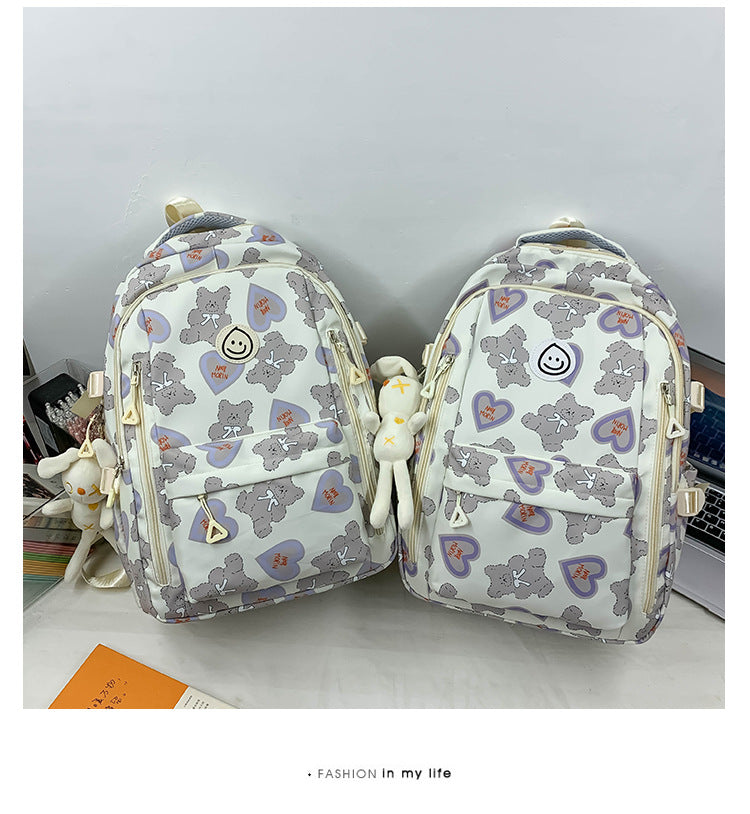 Student Schoolbag Japanese Style Simple Korean Style Backpack for Middle School Students and College Students Girls Cute Casual All-match Backpack