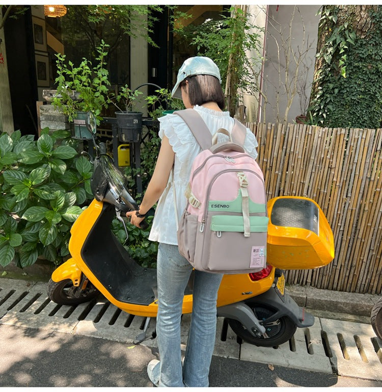Schoolbag Women's Korean-style Harajuku Backpack Campus Style Junior High School Senior high school Student Schoolbag Simple Fashionable Large Capacity Backpack
