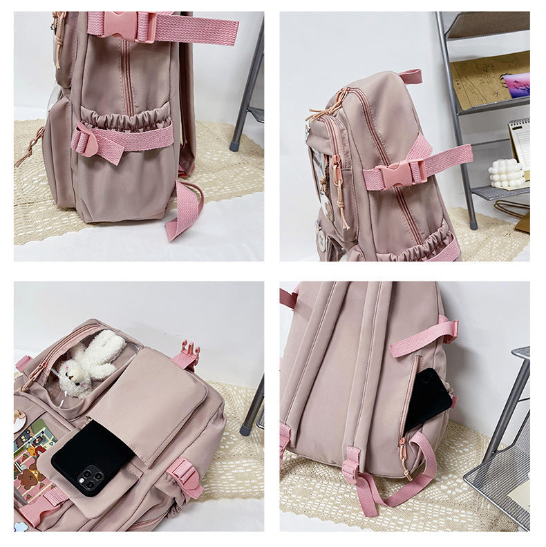 Cute Backpack 2026 New Model Large Capacity Fashionable and Stylish High School Student Schoolbag Female Korean Style Junior High School Student Backpack