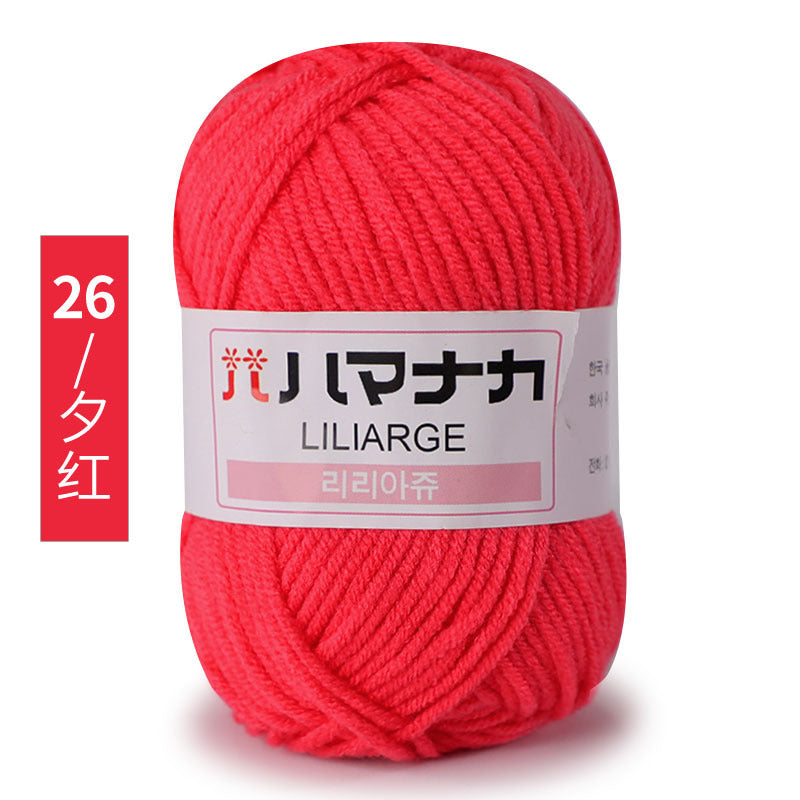 Four and a half two milk cotton 4 strand doll thread Korean cotton medium thick baby wool crochet hand thread wholesale